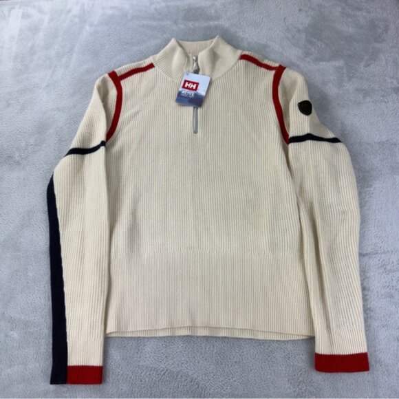 Helly Hansen NWT Wo Mens Size XL Edge Knitted Merino Wool Sweater with One Stain - Picture 1 of 7